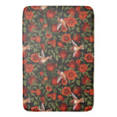 ザクロとハミングバード/緑離れの バスマット (正面縦)