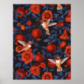 ザクロとハミングバード/緑離れの ポスター (正面)