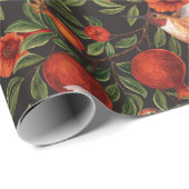 ザクロとハミングバード/緑離れの ラッピングペーパー (ロールコーナー)