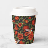 ザクロとハミングバード/緑離れの 紙コップ (裏面)