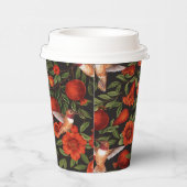 ザクロとハミングバード/緑離れの 紙コップ (右)