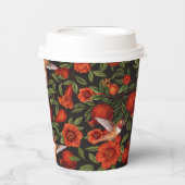 ザクロとハミングバード/緑離れの 紙コップ (正面)