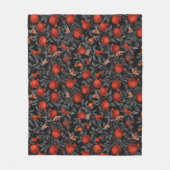 ザクロとベラの蛾が赤と灰色 フリースブランケット (正面)