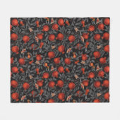 ザクロとベラの蛾が赤と灰色 フリースブランケット (正面(横))