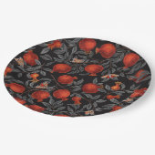 ザクロとベラの蛾が赤と灰色 ペーパープレート (アングル)