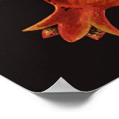 ザクロとベラの蛾が赤と灰色 ポスター (角)