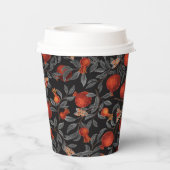 ザクロとベラの蛾が赤と灰色 紙コップ (裏面)