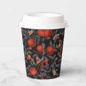 ザクロとベラの蛾が赤と灰色 紙コップ (右)