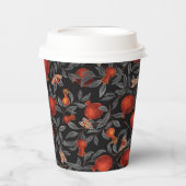 ザクロとベラの蛾が赤と灰色 紙コップ (正面)