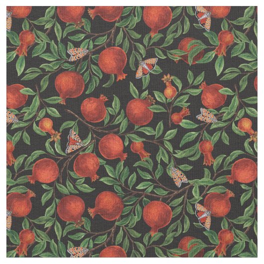 ザクロとベラモス ファブリック (クローズアップ)