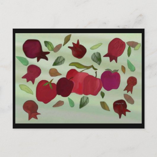 ザクロとリンゴ甘い年 ポストカード (正面)