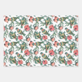 ザクロとロブバード模様 ラッピングペーパーシート (正面2)