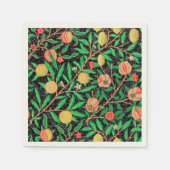 ザクロと枝の上の花 スタンダードカクテルナプキン (正面)