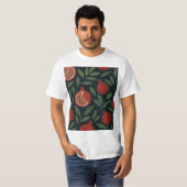 ザクロと葉のパターン Tシャツ (正面フル)