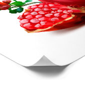 ザクロと（ばちゃばちゃ）跳ねる。水彩イラストレーション ポスター (角)