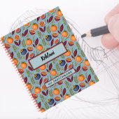 ザクロのオレンジファーンパープルダスティブルースケッチ ノートブック