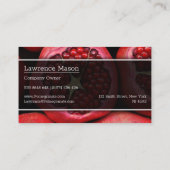 ザクロのクローズアップ写真 – 名刺 (裏面)