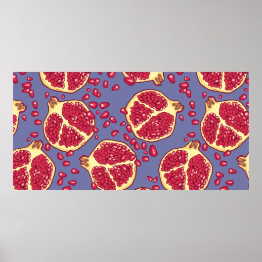 ザクロのシームレスパターン。 ポスター (正面)