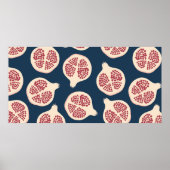 ザクロのシームレスパターン、背景とポメグ ポスター (正面)