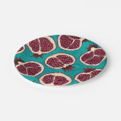 ザクロのスライスオンターコイズ ペーパープレート (アングル)
