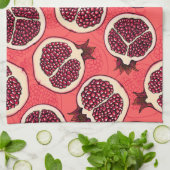 ザクロのスライス2 キッチンタオル (折り畳み)