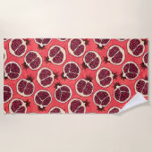 ザクロのスライス2 ビーチタオル (正面)