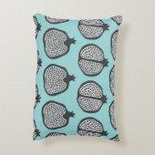 ザクロのスライス：黒アクアパターン。 アクセントクッション (裏面(縦))