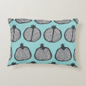 ザクロのスライス：黒アクアパターン。 アクセントクッション (裏面)