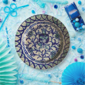 ザクロのハンドメイドの青及び白い陶器 ペーパープレート (パーティー)