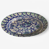 ザクロのハンドメイドの青及び白い陶器 ペーパープレート (アングル)
