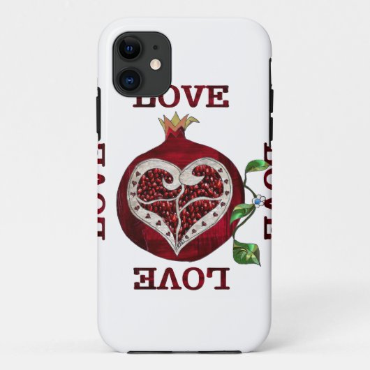 ザクロのハートLOVEバレンタイン Case-Mate iPhoneケース (裏面)