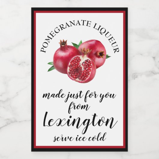 ザクロのリキュールミニボトルラベル | フードラベル (シングルラベル)