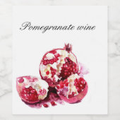 ザクロのワインラベル。 ワインラベル (シングルラベル)