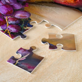 ザクロの実と花を冠にしたエレガントな女性 ジグソーパズル (側面)