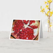 ザクロの実のクローズアップ カード (黄色い花)