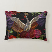 ザクロの実、鶴の鳥、野生の鳥 アクセントクッション (裏面)