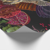 ザクロの実、鶴の鳥、野生の鳥 ラッピングペーパー (角)