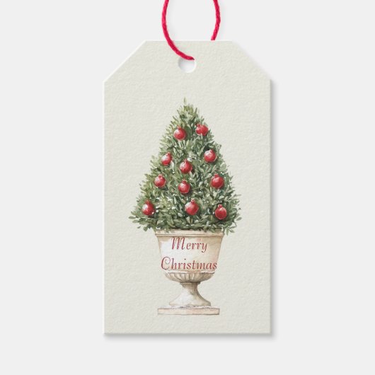 ザクロの木のクリスマス ギフトタグ (正面)