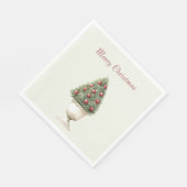 ザクロの木のクリスマス スタンダードランチョンナプキン (角)
