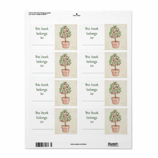 ザクロの木の本ラベル ラベル (フルシート)