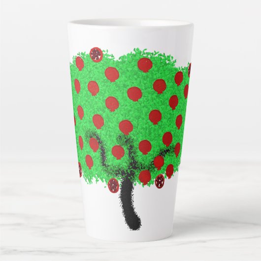 ザクロの木Tu B'Shvat ט״ו בשבט Shavuot カフェラテマグ (正面)