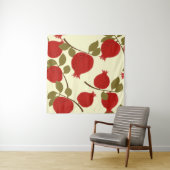 ザクロの果実：漫画の黄色の背景 タペストリー (インサイチュ(横))