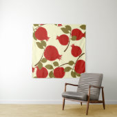 ザクロの果実：漫画の黄色の背景 タペストリー (インサイチュ)