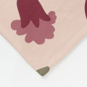 ザクロの枝と開花と果実 フリースブランケット (角)