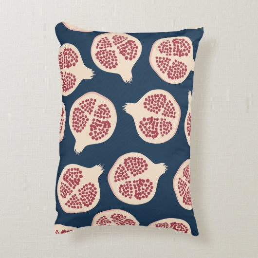 ザクロの継ぎ目のない模様、背景にポメを付ける アクセントクッション (裏面(縦))