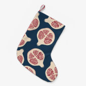 ザクロの継ぎ目のない模様、背景にポメを付ける スモールクリスマスストッキング (正面 (吊り時))