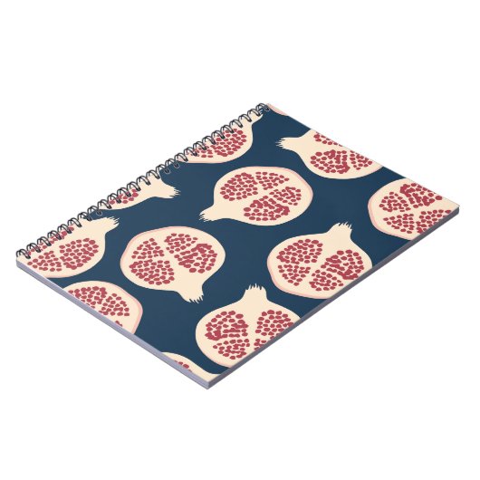 ザクロの継ぎ目のない模様、背景にポメを付ける ノートブック (左側)