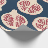 ザクロの継ぎ目のない模様、背景にポメを付ける ラッピングペーパー (角)