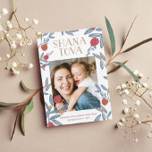 ザクロの花模様のRosh Hashanahの写真カード シーズンカード