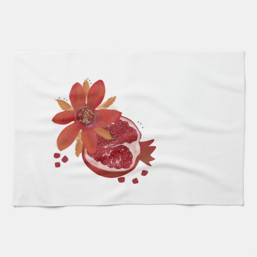 ザクロの花 キッチンタオル (横)